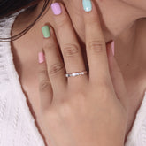 Silver Baguette Cut Opal Ring